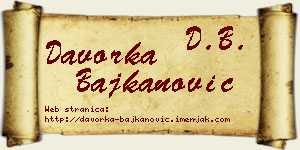 Davorka Bajkanović vizit kartica